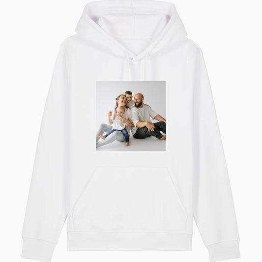 Wit hoodie met eigen foto