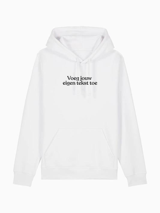 Wit hoodie met eigen tekst
