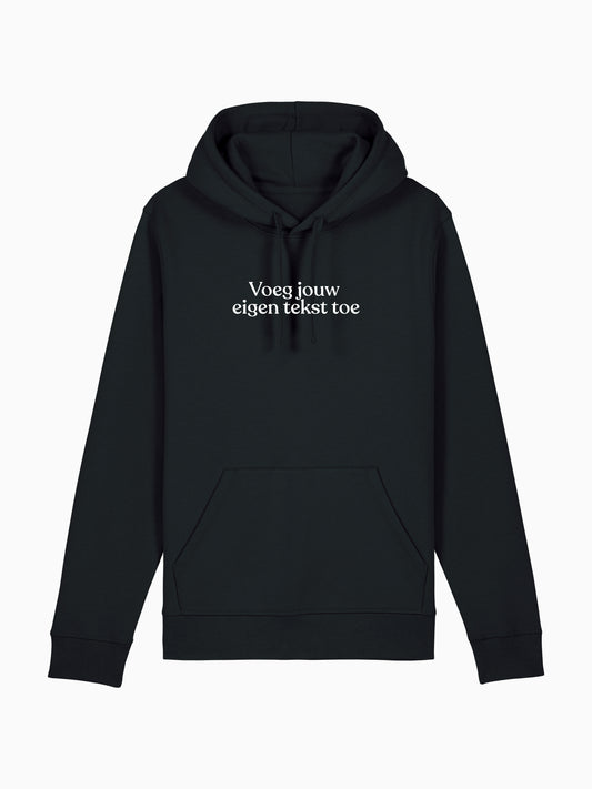 Zwart hoodie met eigen tekst