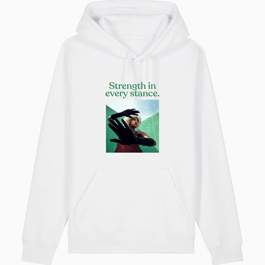 Wit hoodie met foto en tekst