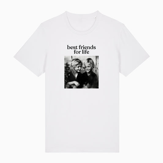Wit t-shirt met foto en tekst