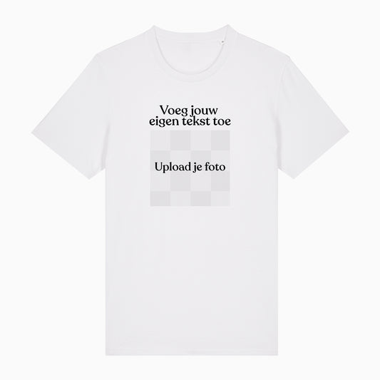 Wit t-shirt met foto en tekst