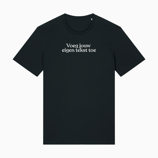 Zwart t-shirt met eigen tekst