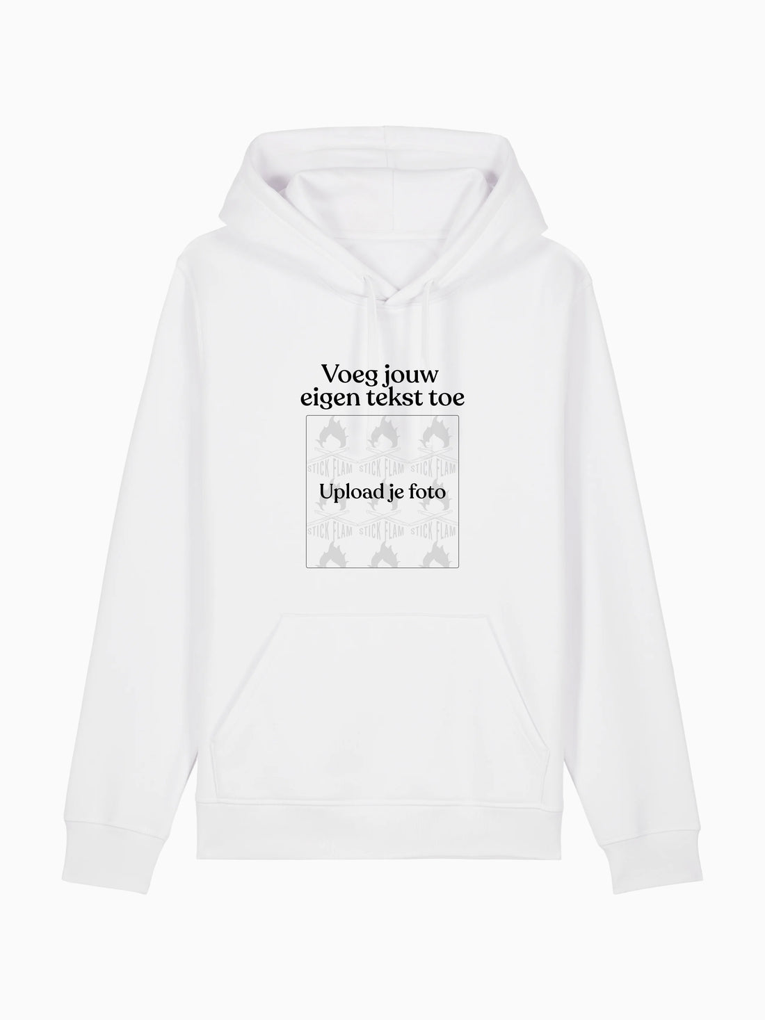 Wit hoodie met foto en tekst