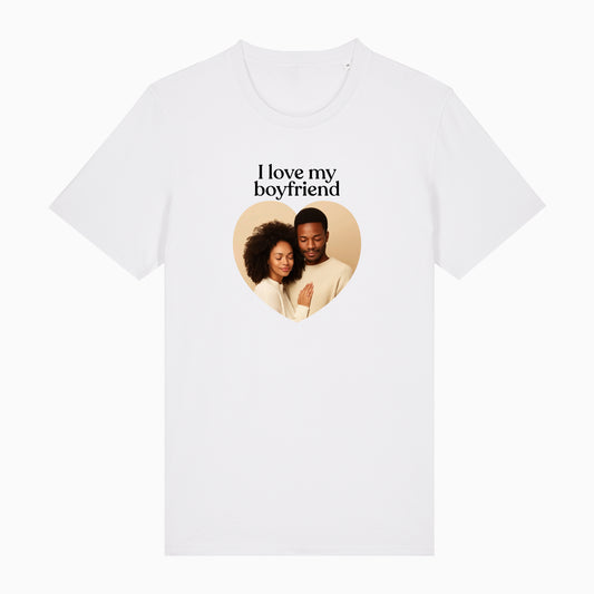 Wit t-shirt 'I love my boyfriend'