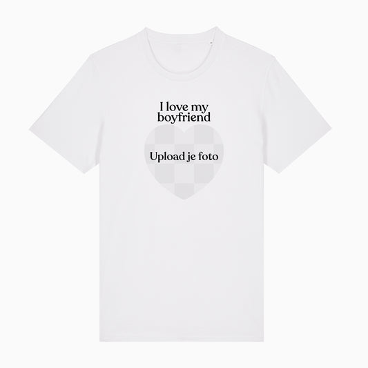 Wit t-shirt 'I love my boyfriend'